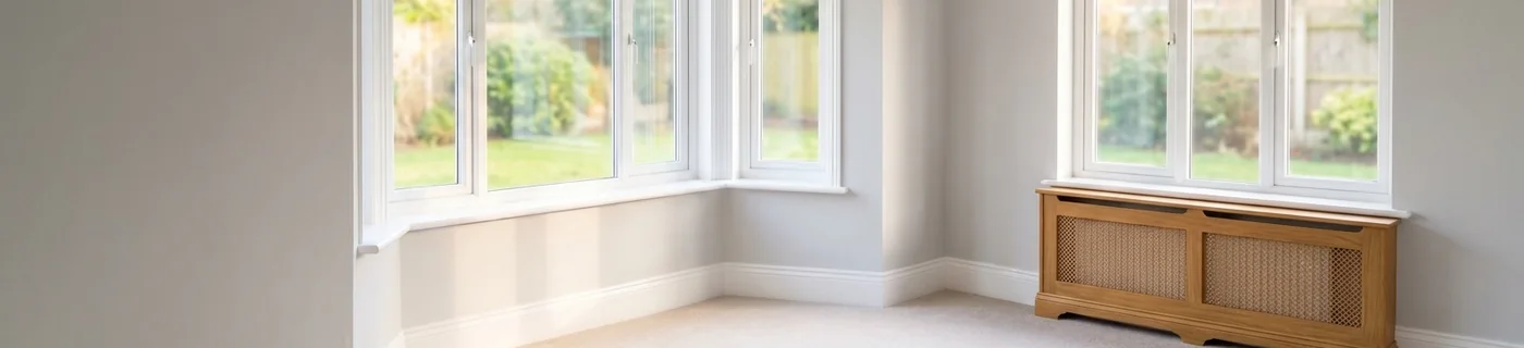 Empty, spotless rental property after an end of tenancy clean in Derby