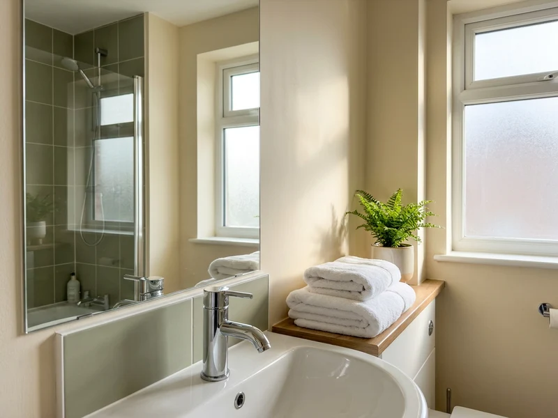 Spotless, gleaming bathroom after a home clean in Derby
